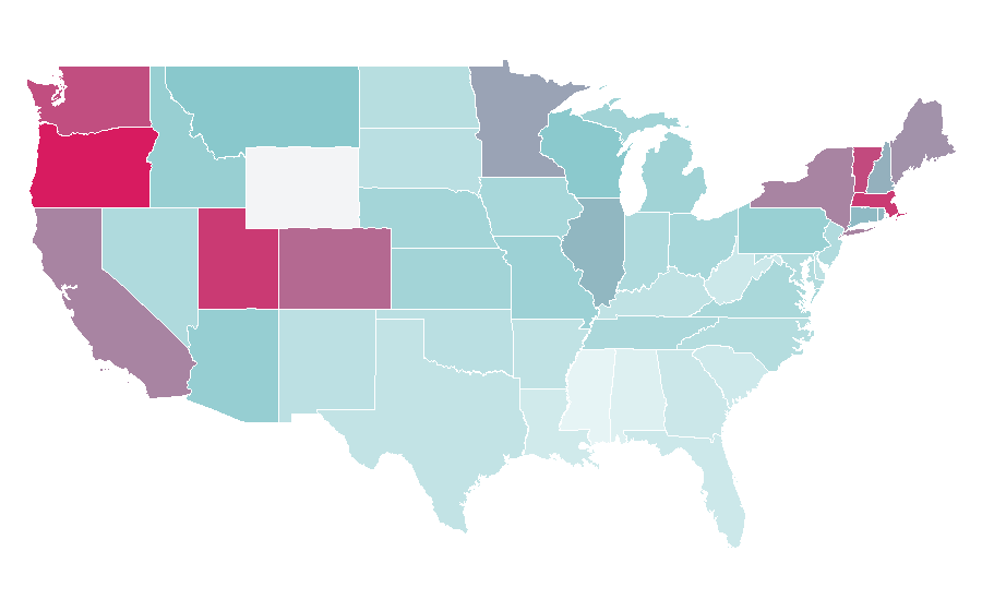 Affinity by region — Nathan for You, United States