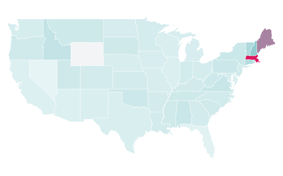 Affinity by region — Nathaniel Hawthorne, United States