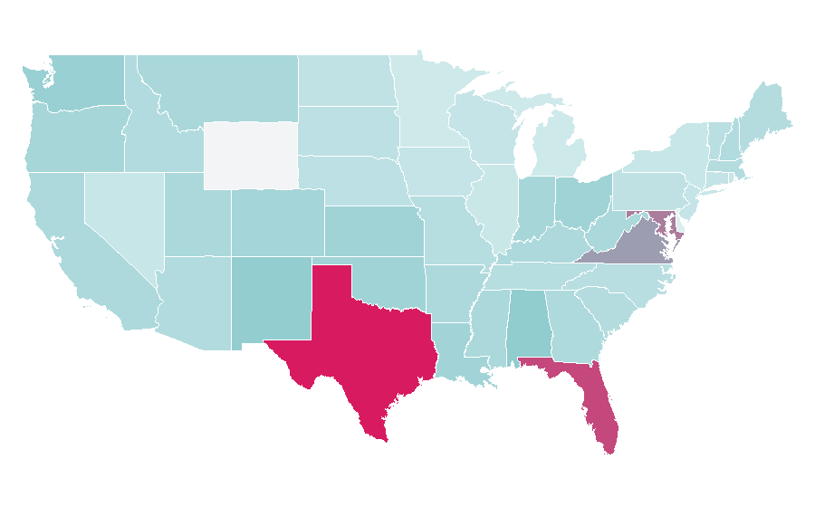 Affinity by region — National Auto Sport Association, United States