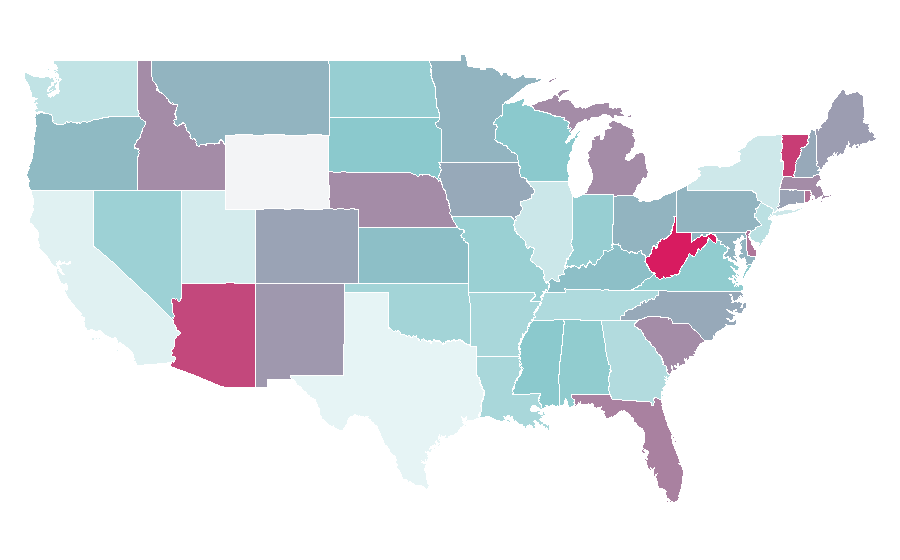 Affinity by region — National Football League on television, United States