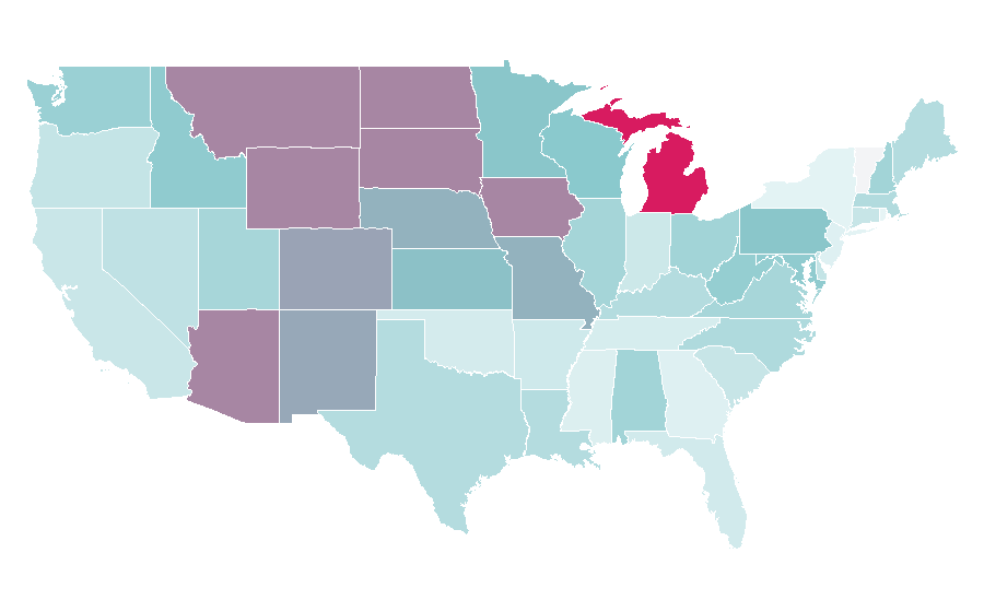 Affinity by region — National Football League playoffs, United States