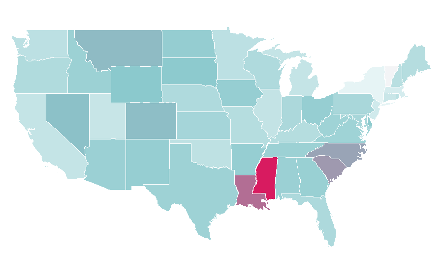 Affinity by region — National Football League preseason, United States