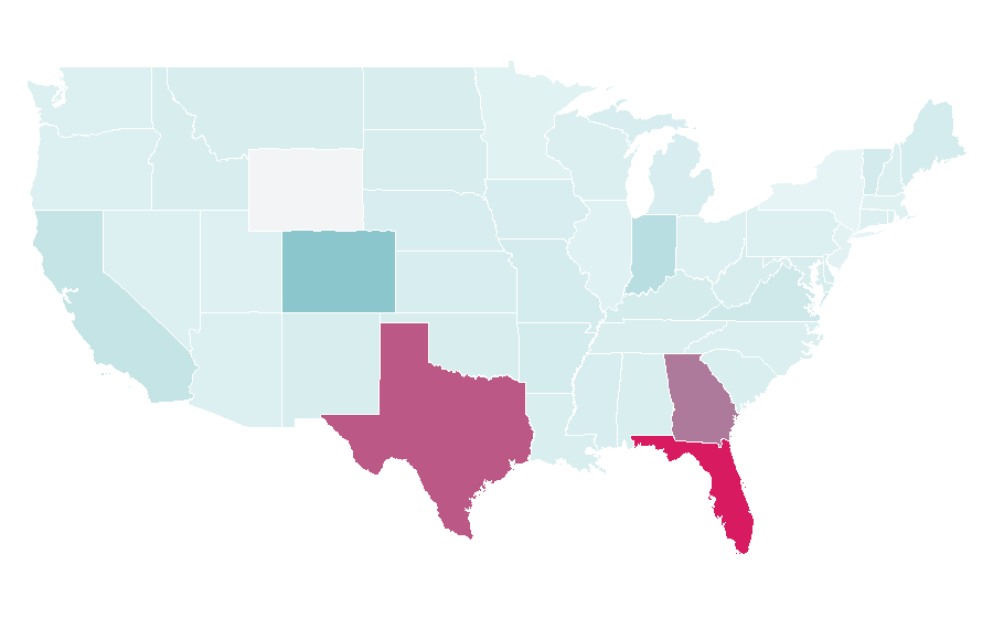 Affinity by region — National Highway Traffic Safety Administration, United States