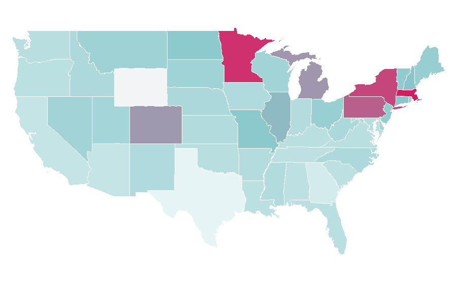Affinity by region — National Hockey League All-Star Game, United States