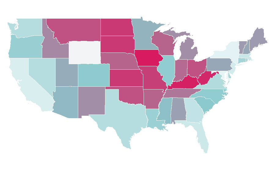 Affinity by region — National Lampoon's Vacation (film series), United States
