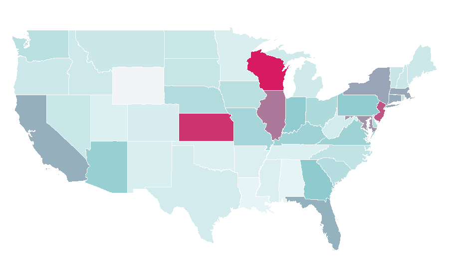 Affinity by region — National League, United States