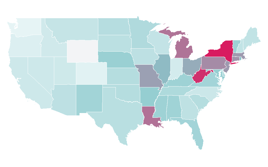 Affinity by region — National Resident Matching Program, United States