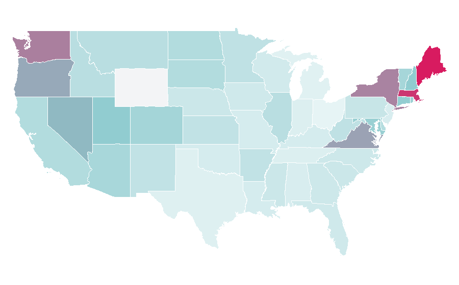 Affinity by region — national trust, United States