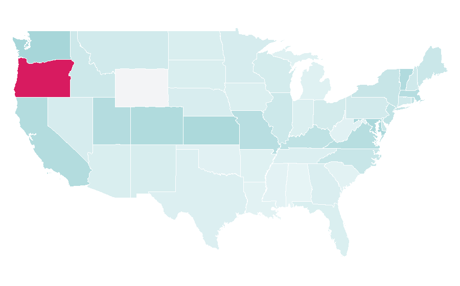 Affinity by region — National Women's Soccer League, United States