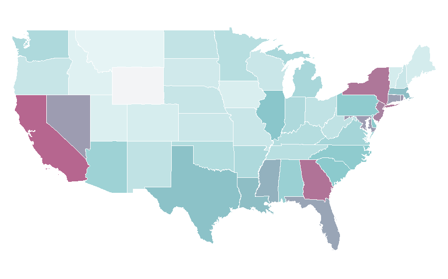 Affinität nach Region — Nationality, USA
