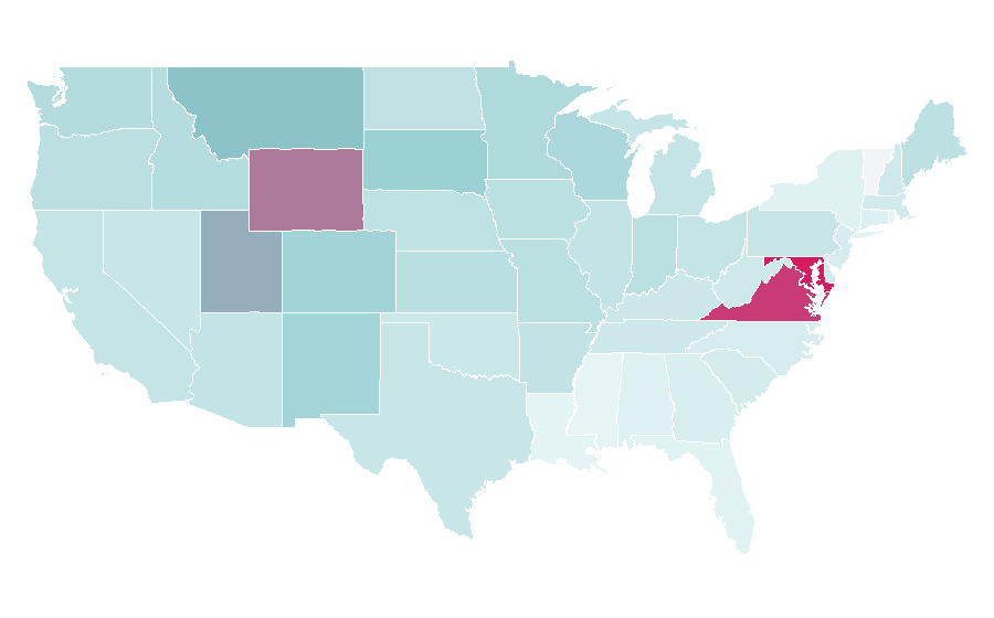 Affinity by region — Nationals Park, United States