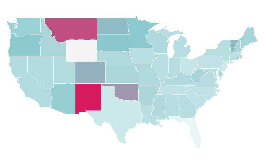 Affinity by region — Native American cuisine, United States