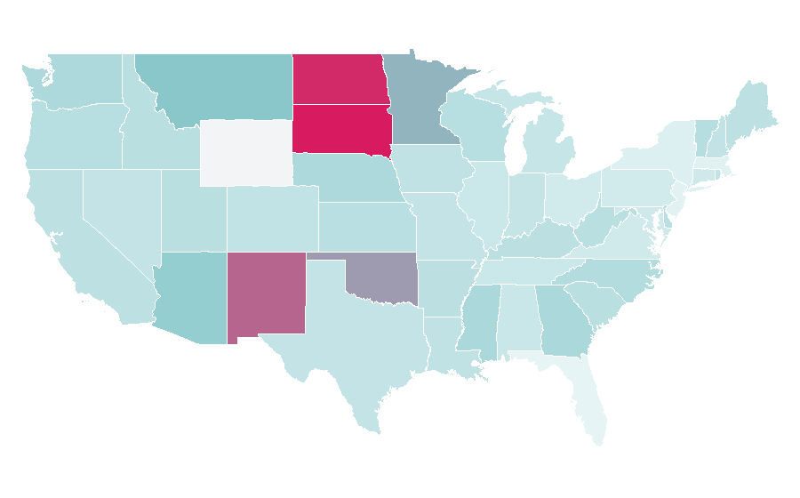 Affinity by region — Native american culture in the united states, United States