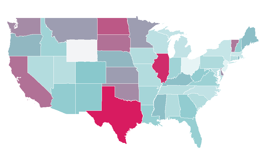 Afinidad por región — Natural environment, Estados Unidos