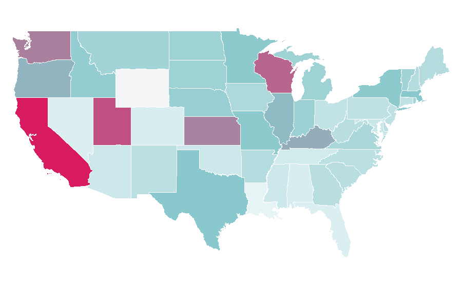 Affinity by region — Natural landscaping, United States