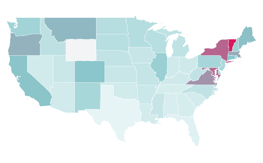Affinity by region — Natural Resources Defense Council, United States