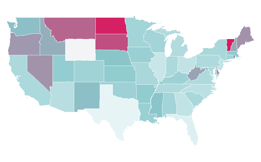 Affinity by region — Nature documentary, United States