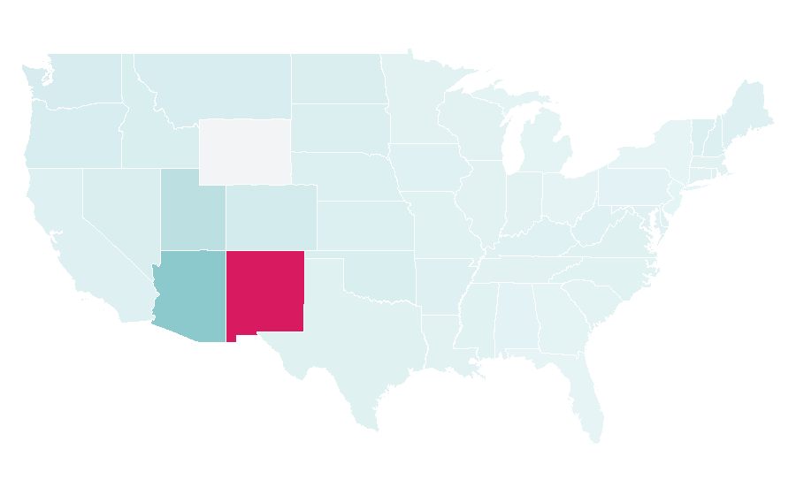 Affinity by region — Navajo language, United States