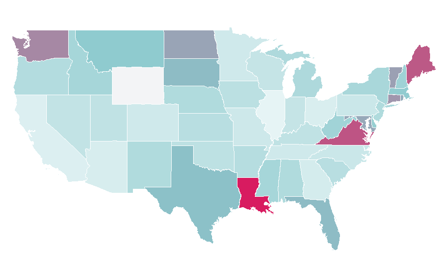 Affinity by region — Naval architecture, United States
