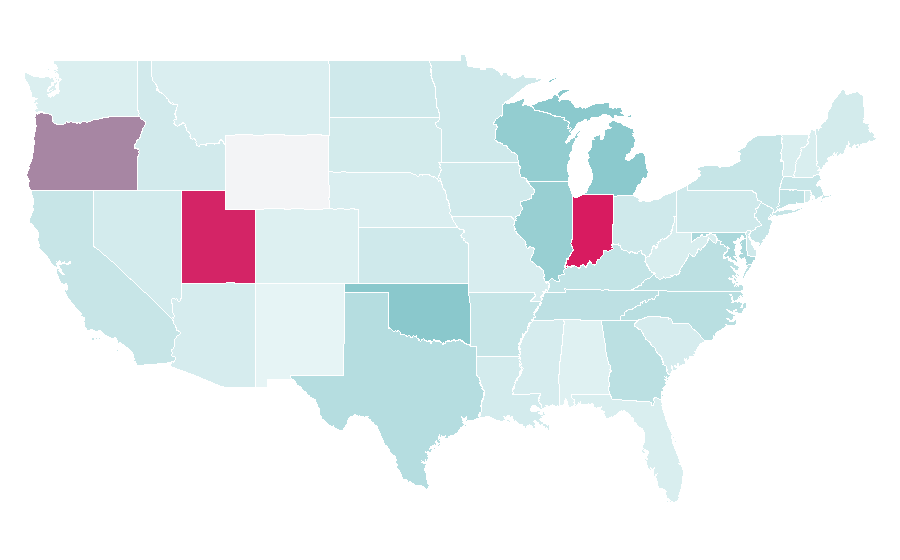Affinity by region — NBA draft lottery, United States