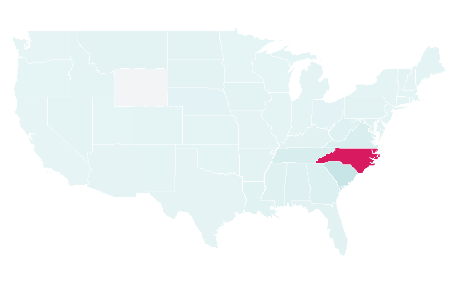 Affinity by region — NC State Wolfpack football, United States
