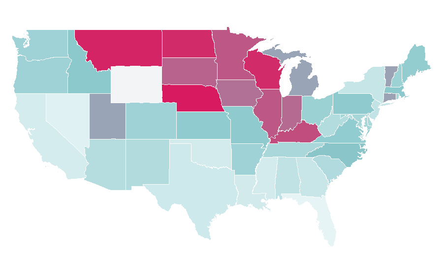 Affinity by region — NCAA March Madness (CBS/Turner), United States