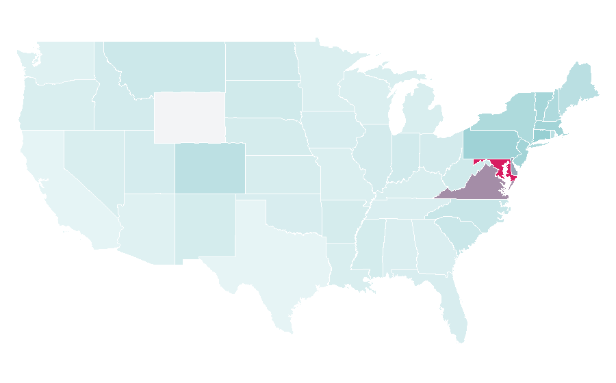 Affinity by region — NCAA Men's Lacrosse Championship, United States