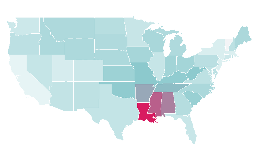 Affinity by region — NCIS New Orleans, United States