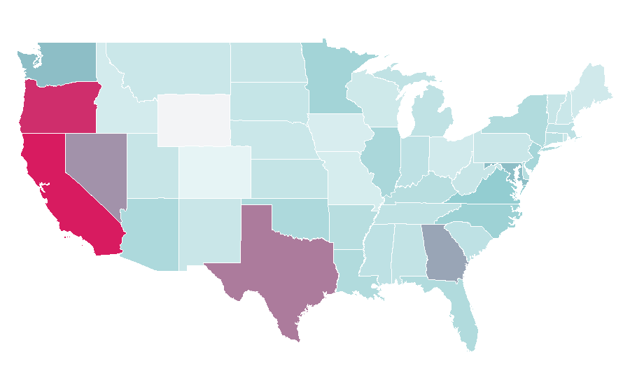 Affinité par région — NCT WISH, États-Unis