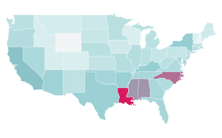 Afinidad por región — Neck, Estados Unidos