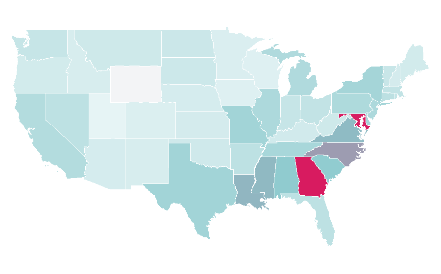 Affinité par région — Neo soul, États-Unis