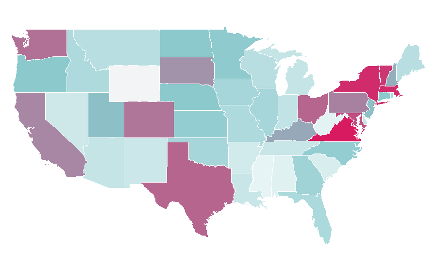Affinity by region — Nepali language, United States