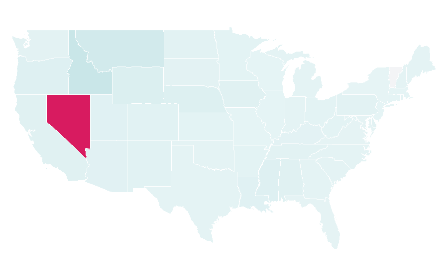 Affinity by region — Nevada Wolf Pack football, United States