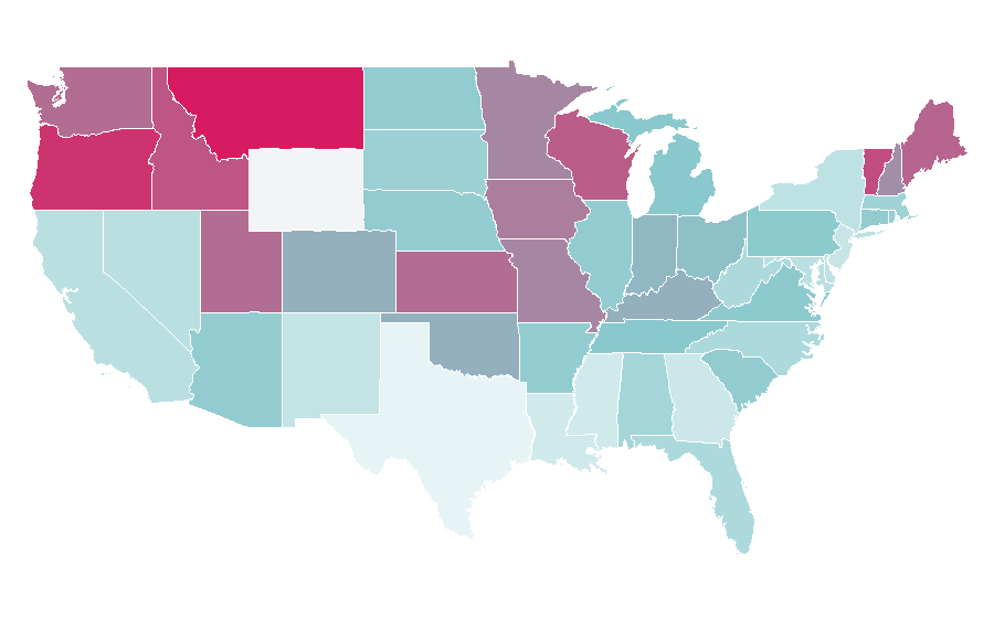 Affinity by region — Never Say Never Again, United States