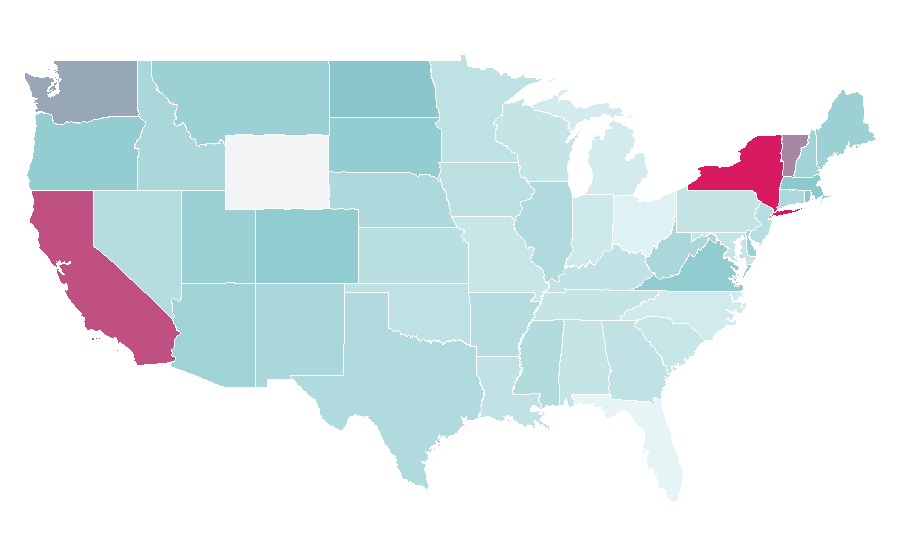 Affinity by region — New American cuisine, United States