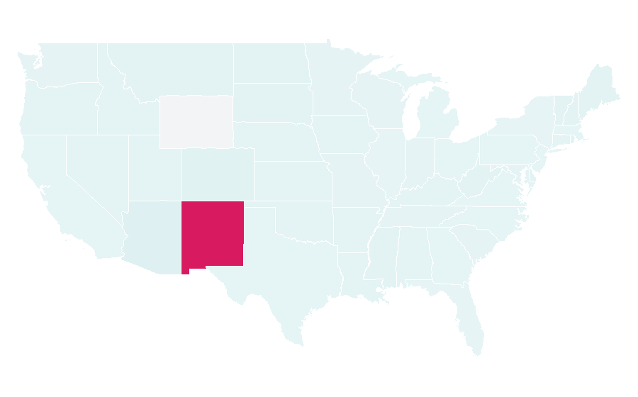 Affinity by region — New Mexican cuisine, United States