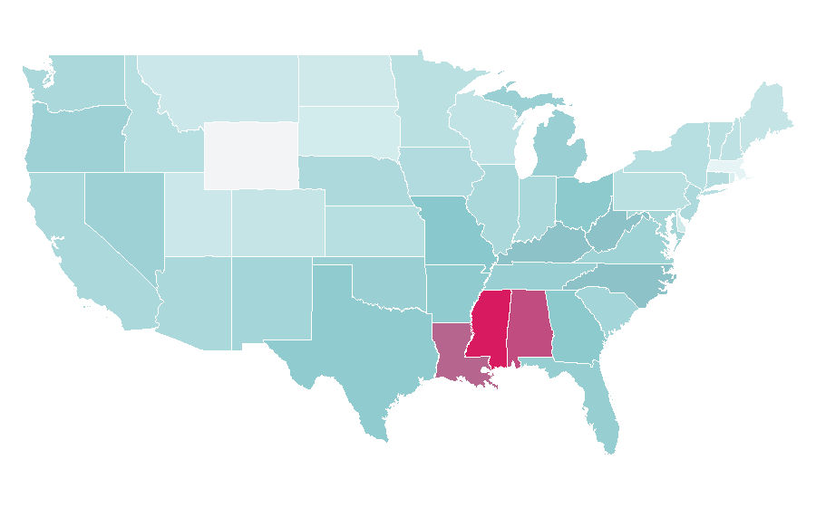 Affinité par région — New Year's Day, États-Unis