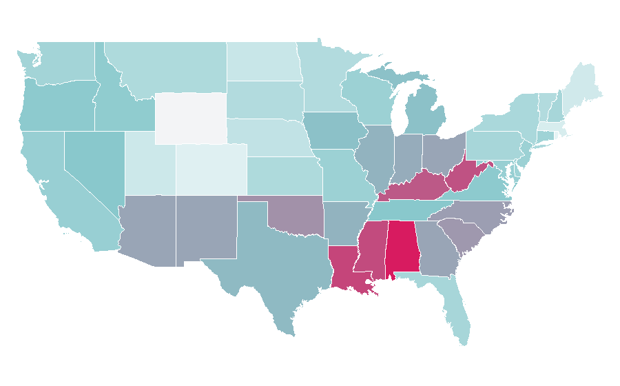 Affinité par région — New Year's Eve, États-Unis