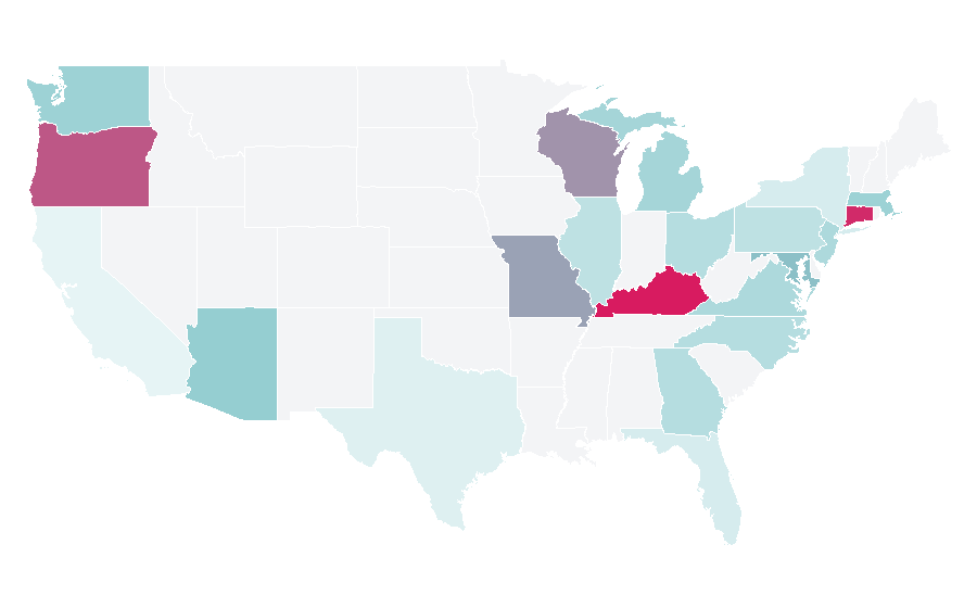Affinity by region — Newsagent's shop, United States