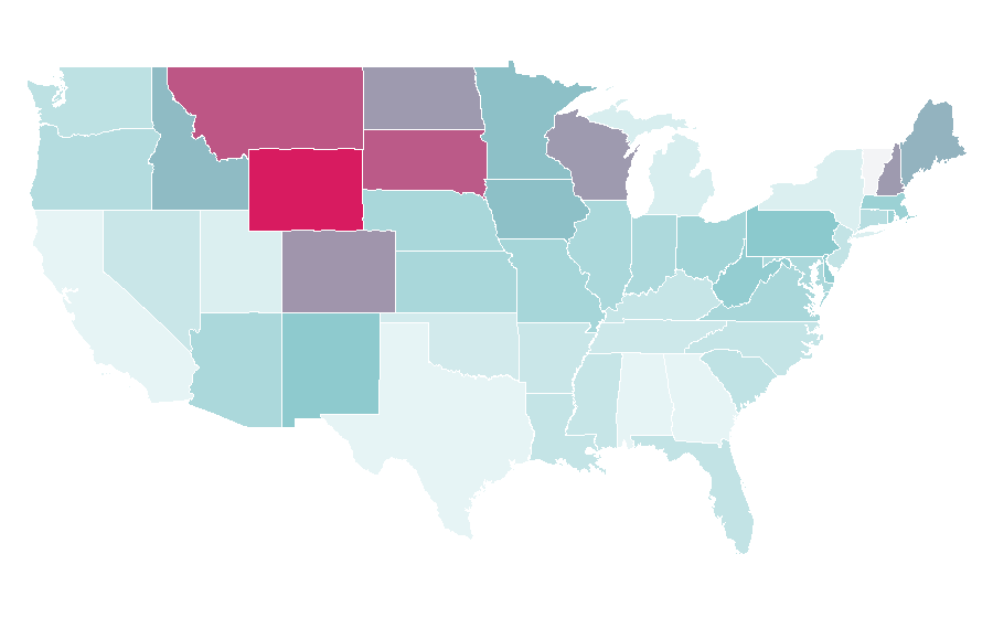 Affinity by region — NFL on Thanksgiving Day, United States