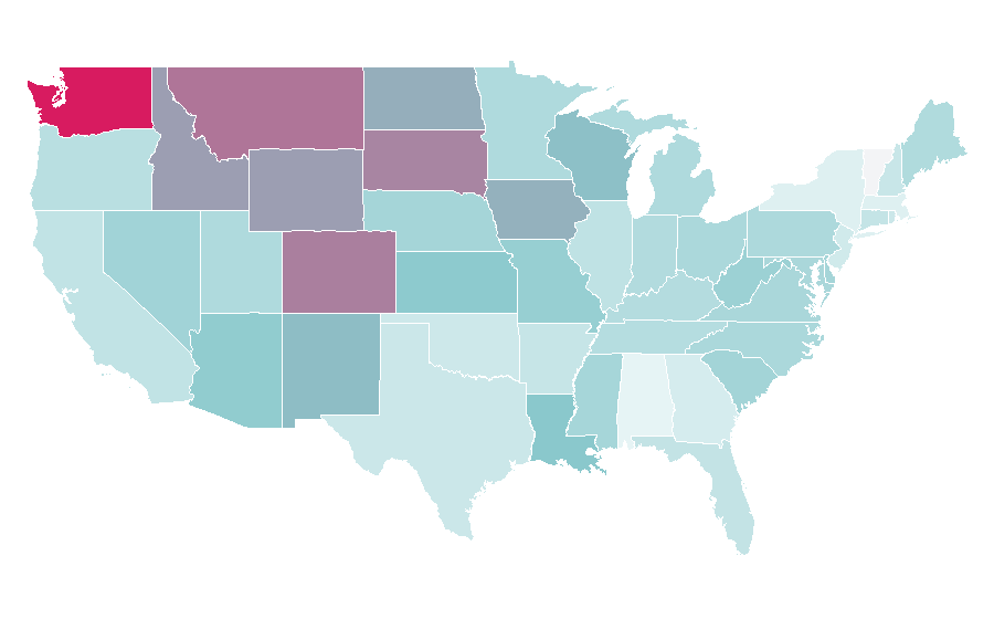 Affinité par région — NFL Sunday Ticket, États-Unis