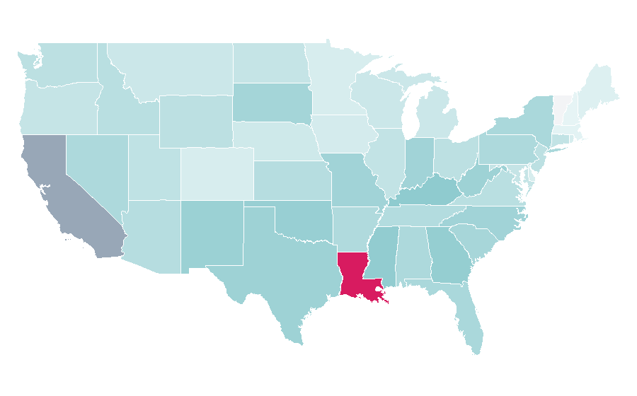 Affinité par région — Night, États-Unis
