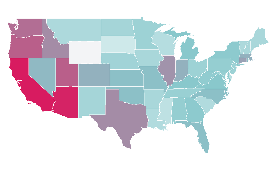 Affinity by region — Nightcrawler (film), United States