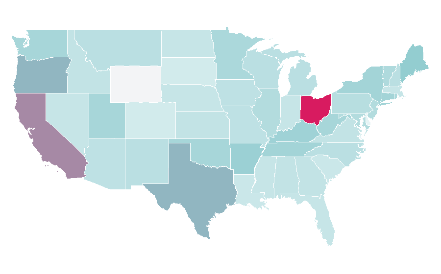 Affinity by region — Nightlight, United States