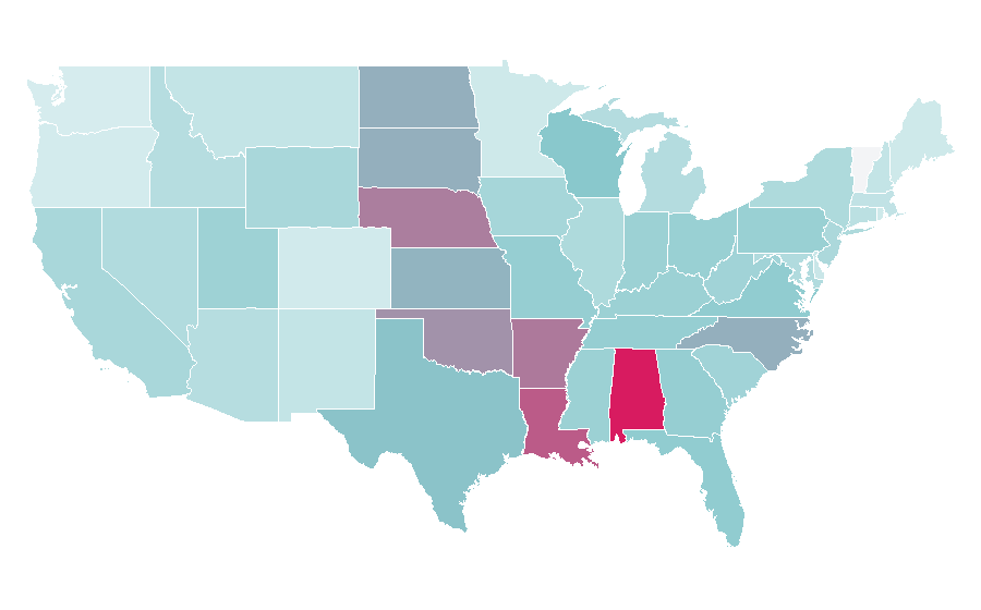 Affinité par région — Ninja, États-Unis