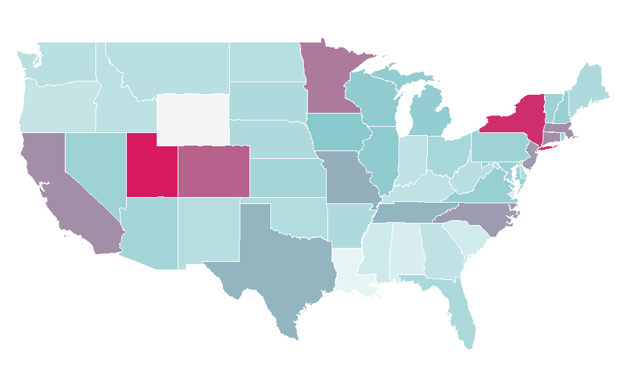 Affinity by region — Ninja Warrior, United States