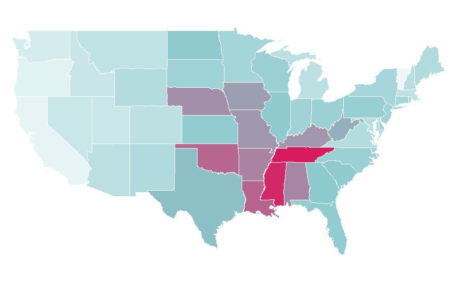 Affinity by region — Nissan Murano, United States