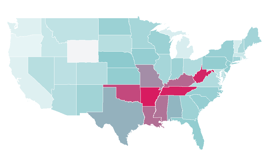 Affinity by region — Nissan Pathfinder, United States