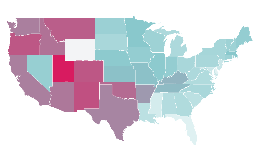Affinity by region — no country for old men, United States