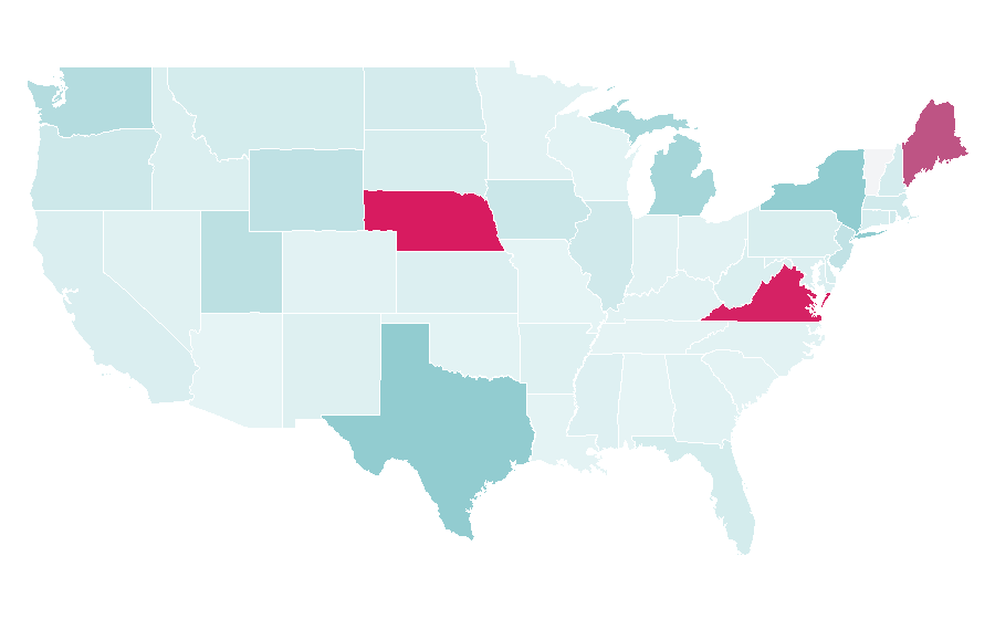 Affinity by region — No frills, United States